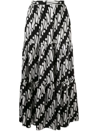 Shop Andrew Gn geometric flared maxi skirt with Express Delivery - FARFETCH