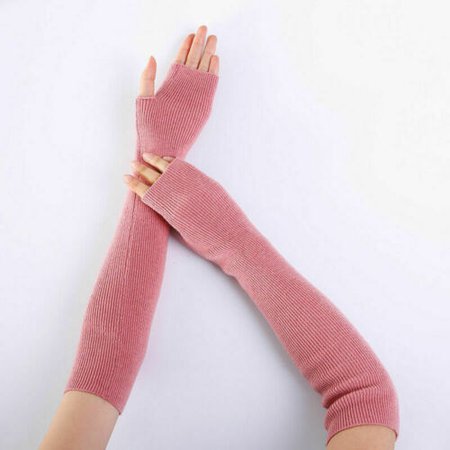 Women Gloves Arm Warmer Cashmere Knitted Soft Long Fingerless Gloves Mitten 2019 | eBay
