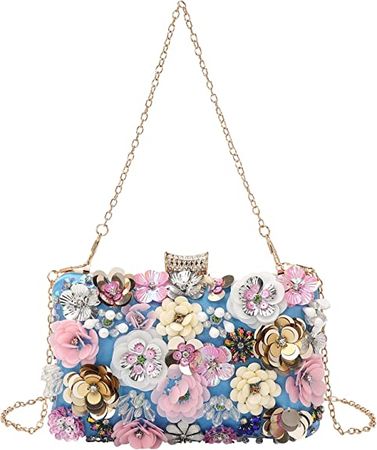Amazon.com: LETODE Flower Clutch Purse Evening Bag for Women Formal Party Handbag Chain Strap Shoulder Bag (Gold) : Everything Else