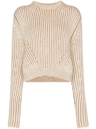 Neutral Chloé Two-tone Ribbed Sweater | Farfetch.com