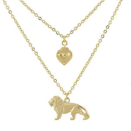 14K Gold-Dipped Cecil the Lion Layered Necklace
