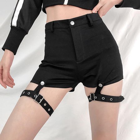Harajuku Bandage Elastic High Waist Ladies Short Pants – karisland