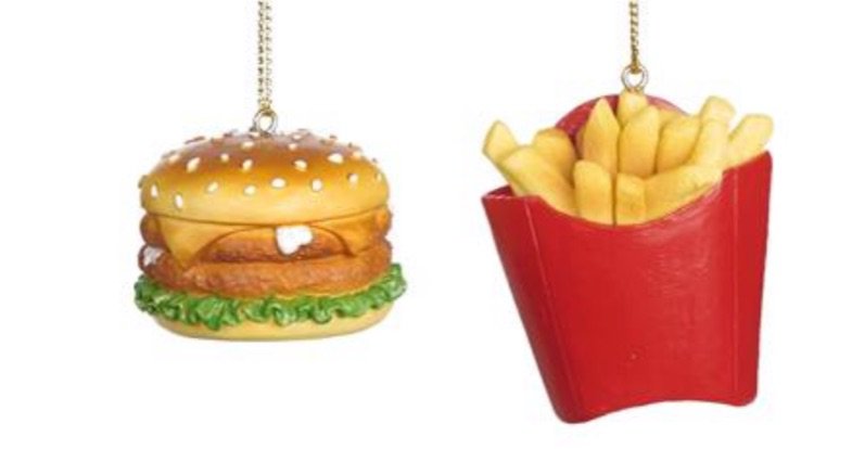 Goodwill Christmas Ornaments Hamburger & Fries