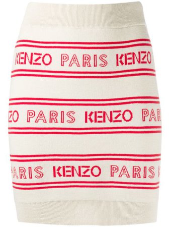 Kenzo Paris Logo Motif Skirt FA52JU506812 Neutral | Farfetch