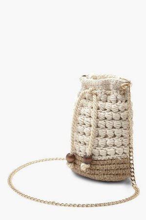Handmade Crochet Bucket Cross Body Bag | Boohoo