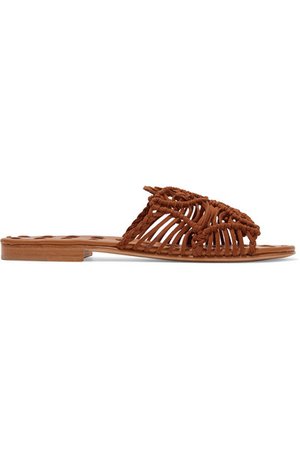 Carrie Forbes | Rosa woven suede slides | NET-A-PORTER.COM