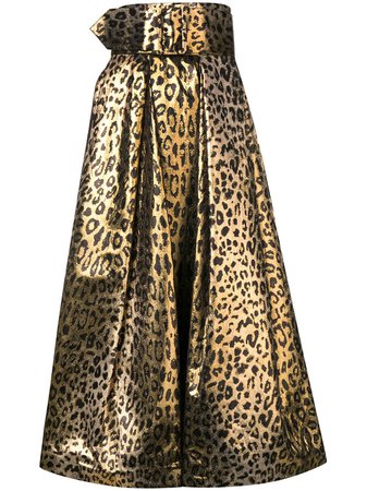 Sara Battaglia Leopard Print Full Skirt | Farfetch.com