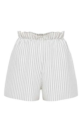 White Ruched Stripe Waist Floaty Shorts | PrettyLittleThing USA