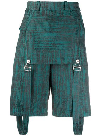 Thebe Magugu patterned dungaree shorts with Express Delivery - Farfetch