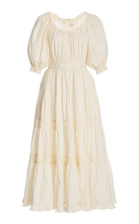 Colette Shirred Cotton Midi Dress by Ulla Johnson | Moda Operandi
