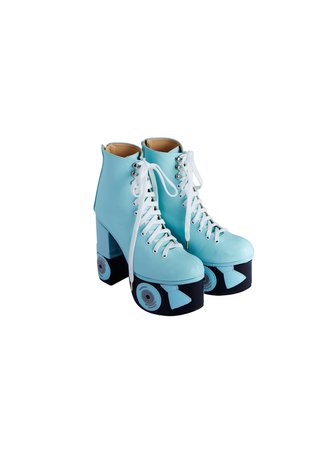 blue illusion roller skate Sretsis platform heels boots fun