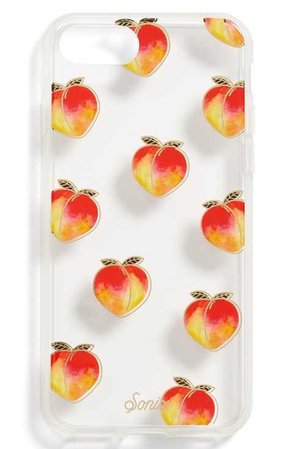 sonix peach printed clear phone case