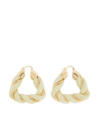 Bottega Veneta twisted triangle hoop earrings - FARFETCH