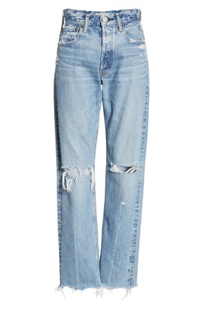MOUSSY Vintage Viola Ripped Straight Leg Jeans | Nordstrom