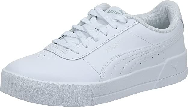Amazon.com | PUMA Women's Carina Sneaker, Puma White-puma White-puma Silver, 8.5 US | Fashion Sneakers