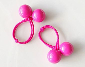 pink ball ponytail holders - Google Search