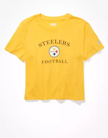 Tailgate Women's Pittsburgh Steelers Retro Graphic T-Shirt yellow