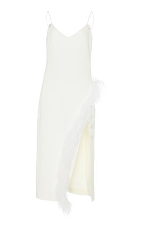 Feather Trim Midi Dress by David Koma | Moda Operandi