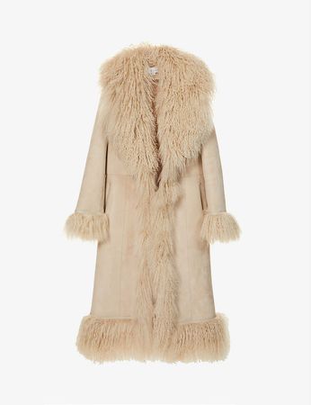 SAKS POTTS - Bonnie shawl-collar suede and shearling coat