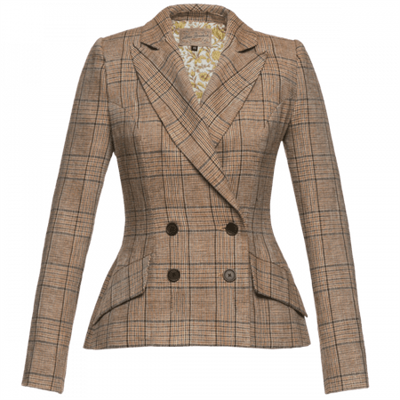Blazer jacket "Dandy" in checkered brown shades - Lena Hoschek