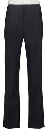 Belmar Silk-trimmed Wool-blend Straight-leg Pants