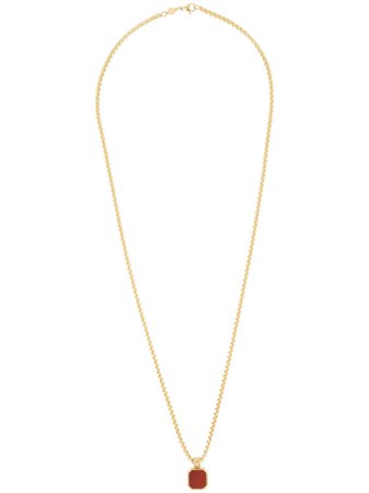 Nialaya Jewelry Agate-pendant chain necklace