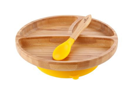 Avanchy - Stay Put Toddler Bamboo Suction Plate + Spoon | Walmart Canada