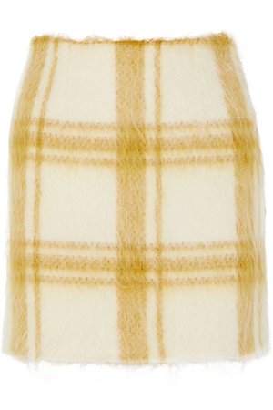 ALEXACHUNG | Checked wool-blend felt mini skirt | NET-A-PORTER.COM