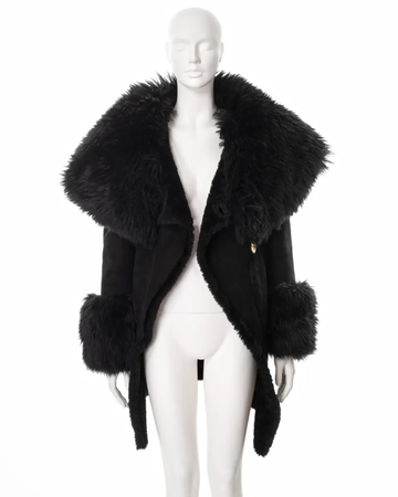 Vivienne Westwood black sheepskin coat, fw 1992