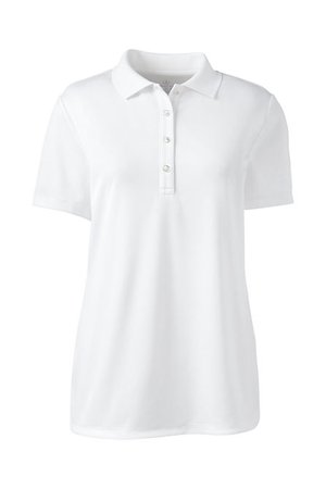 Women's Short Sleeve Solid Active Polo - Lands' End - White - L ($18.57)
