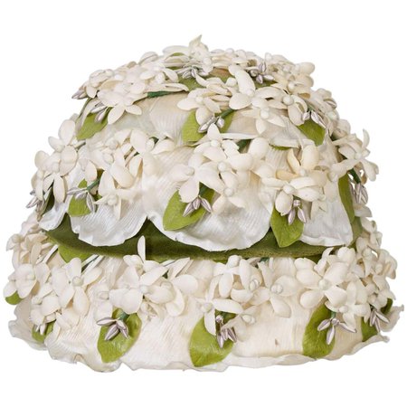 White Flower Hat For Sale at 1stDibs