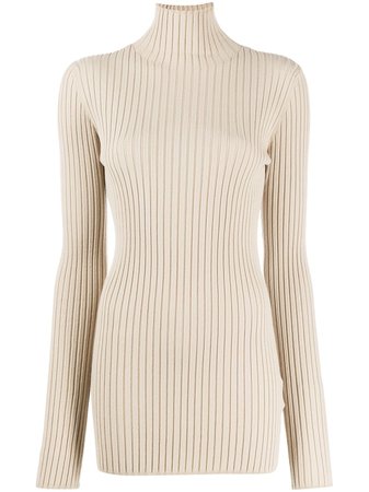 Shop MM6 Maison Margiela ribbed turtle-neck jumper with Express Delivery - Farfetch