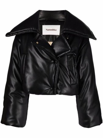 Shop Nanushka Jamie faux-leather puffer jacet with Express Delivery - FARFETCH