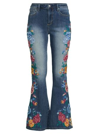 Driftwood Farrah Honey Suckle Mid Rise Flare Jeans<br> on SALE | Saks OFF 5TH