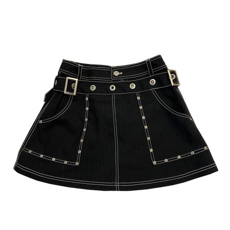 algonquin gothic pinstripe black/white skirt
