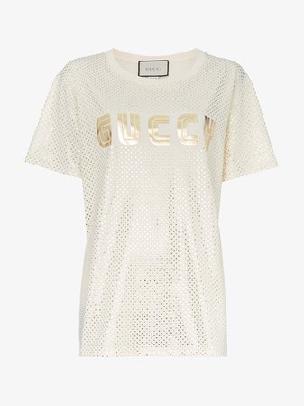 Gucci Gold Metallic Logo T-Shirt | T-shirts & Jerseys | Browns