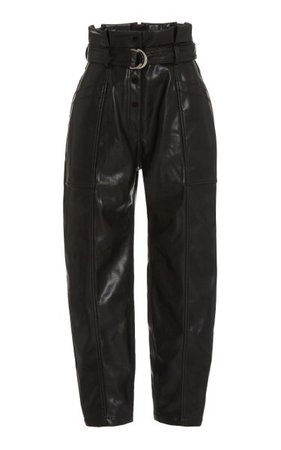 Leela Faux-Leather Paperbag-Waist Trousers By Jonathan Simkhai | Moda Operandi