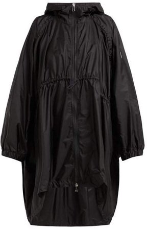 Nicosie Dolman Sleeve Gathered Waist Raincoat - Womens - Black