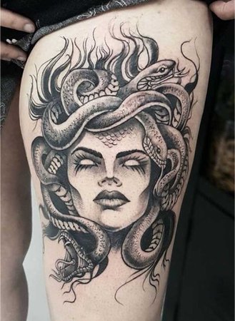 Amazing artist Dode Pras @dodepras_lumina from @lumina_tattoo_studio  awesome Medusa snakes Poseidon compass leg tattoo sleeve! @inkedmag ... |  Instagram