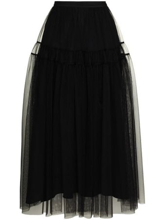 Shop black Molly Goddard Lottie tiered tulle skirt with Express Delivery - Farfetch