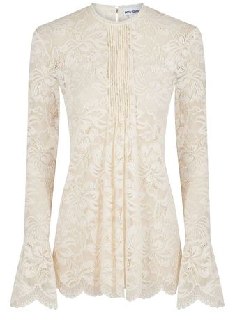 Paco Rabanne floral-lace Pleated Blouse - Farfetch