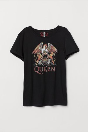 T-shirt avec impression - Noir/Queen - FEMME | H&M FR