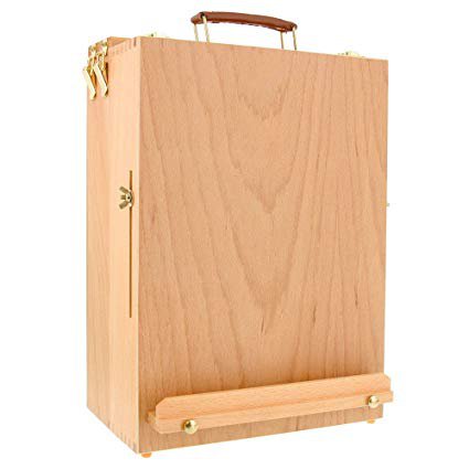 TimmyHouse Easel Case Portable Artist Wood Tabletop Drawer Floor Display - Painting Art Box