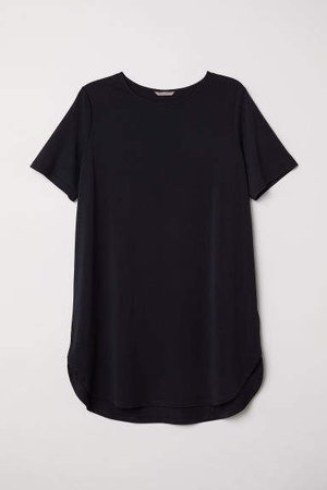 H&M+ Short-sleeved Tunic - Black