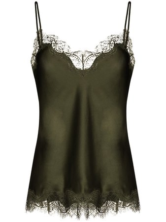 Sainted Sisters Lace Trim Silk Camisole