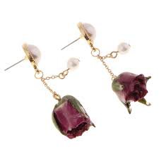 dried rose earring - Google Search
