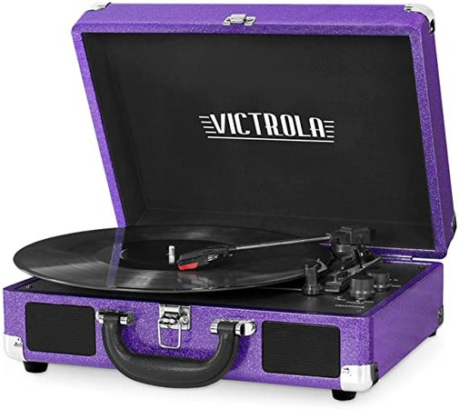 Amazon.com: Victrola Vintage 3-Speed Bluetooth Portable Suitcase Record Player with Built-in Speakers | Upgraded Turntable Audio Sound| Includes Extra Stylus | American Flag (VSC-550BT-USA): Electronics