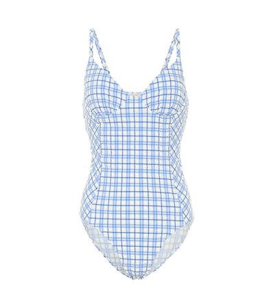 Checked one-piece swimsuit