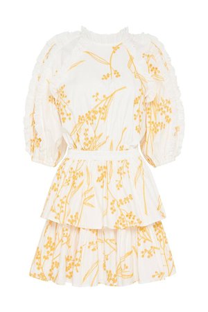 AJE - MIMOSA BRODERIE FRILL DRESS Wattle Embroidered Mini Dress Aje Exclusive Broderie