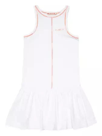 Marni Kids contrast-stitch Peplum Dress - Farfetch